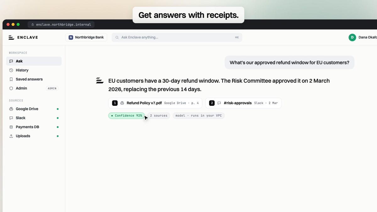 Enclave answer with supporting sources